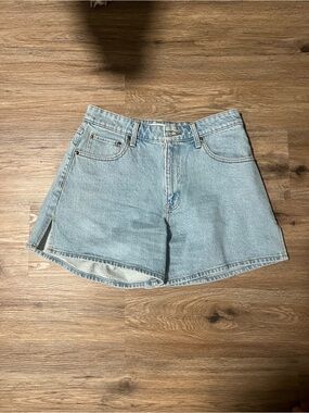 Abercrombie & Fitch Light Blue Curve Love Dad Denim Shorts